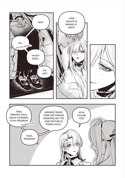 [Fondness][2/3]
#PathtoNowhere #无期迷途
--
My note:
- Eleven's (big) hand summoning exists in gameplay but not sure storywise 
- yes Eve n Eleven hv no official interaction but they r best deployed tgt
- also Yes I deliberately modified Eleven's (inner) dress a bit 