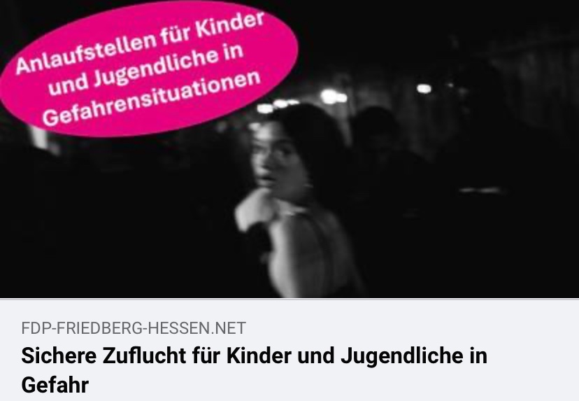 Dank uns gibt es demnächst auch in #friedberg sichere Anlaufstellen für Kinder und Jugendliche in Gefahrensituationen. Die StaVo hat unseren Antrag einstimmig angenommen. Alle Infos dazu hier: fdp-friedberg-hessen.net/meldung/sicher…

#friedberghessen #fdpfriedberg #liberalefriedberg