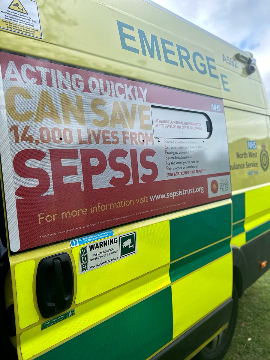 Sepsis is a life-threatening condition that is often difficult to spot and often overlooked, which is why we have a reminder of it on the side of our ambulances.

If someone is unwell, just ask “could it be sepsis?”, you never know it might just save their life.

#WorldSepsisDay
