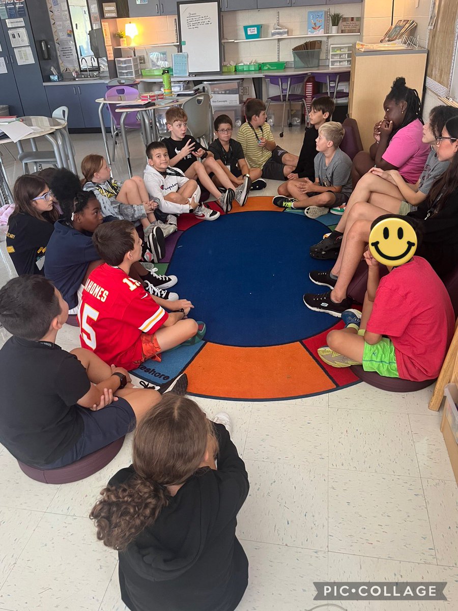 Some of the best moments as a teacher is when I get to step back and watch. Today students engaged in a thoughtful discussion about a text we read. #BulldogBest #HandsDownSpeakUp #Empower95
