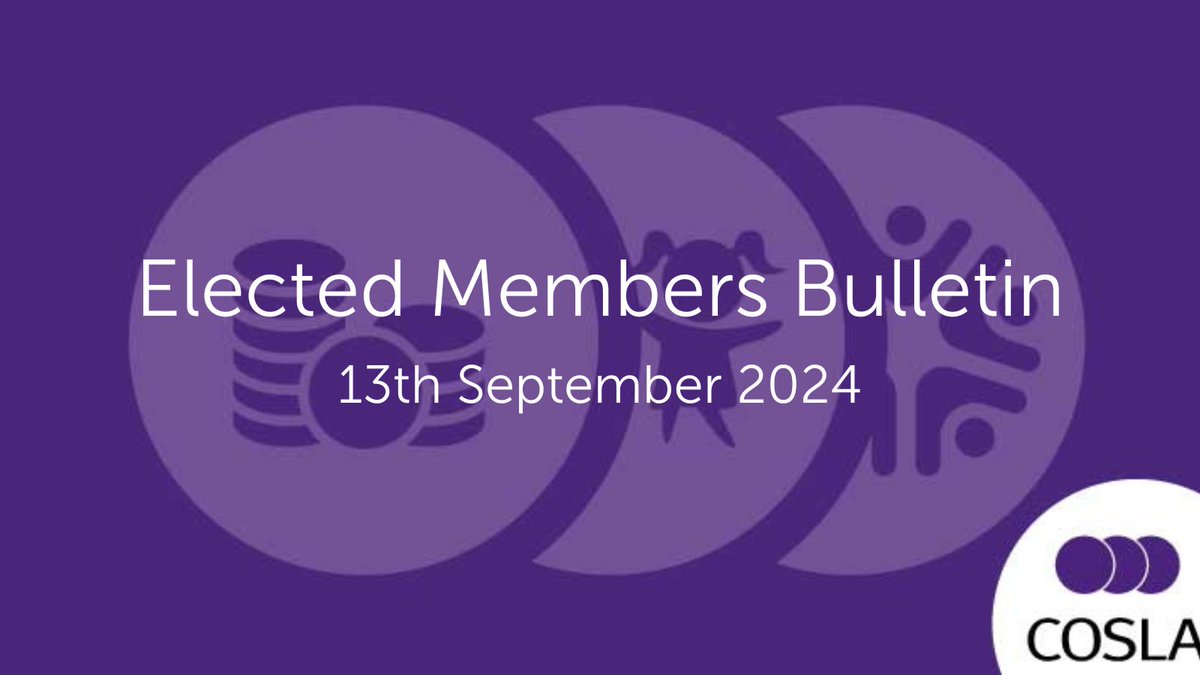 COSLA's email bulletin for Elected Members has been published!  In the latest issue:

🟣COSLA Conference &amp; Exhibition
🟣Learn about our free seminars for councillors
🟣Latest local government pay updates

... &amp; much more!

Read it here: mailchi.mp/cosla/cosla-em…