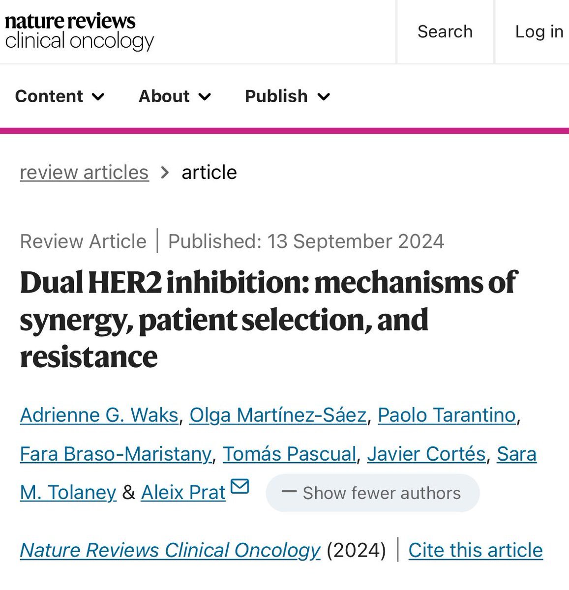 Some HER2+ tumors melt upon dual anti-HER2 Rx; others require chemo, or don’t respond to anything. Dissecting them, a key challenge with huge clinical impact. Find the latest understanding on anti-HER2 Rx tailoring in our latest article, led by <a href="/adawaksmd/">Ada Waks</a>. nature.com/articles/s4157…
