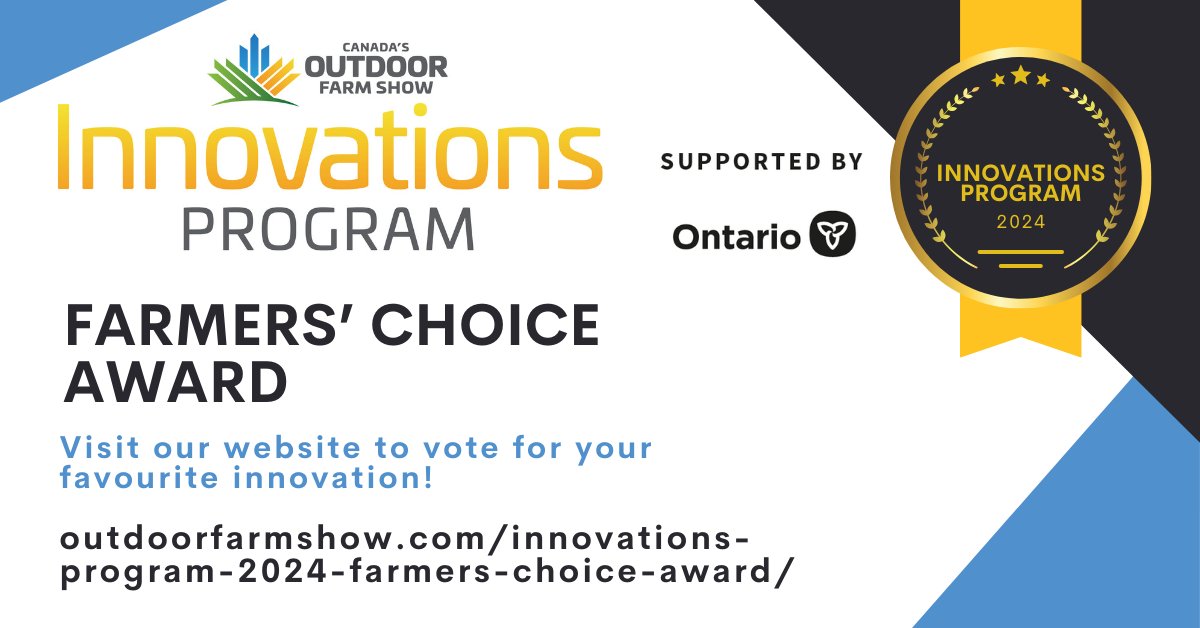 Canada's Outdoor Farm Show (@outdoorfarmshow) on Twitter photo ☑️Vote today for your pick in the FARMERS' CHOICE AWARD for the best of the 5 winners of #COFS24 Innovations Program
outdoorfarmshow.com/innovations-pr…
In the running.....
<a href="/StrategicTill/">LEMKEN Canada</a> LEMKEN Canada
<a href="/ThunderstruckAg/">Thunderstruck Ag</a>
<a href="/gc_duke/">G.C. Duke Equipment</a> Equipment
<a href="/cattleytics/">CATTLEytics Inc</a>
<a href="/ProFlora_Cap/">ProFlora</a> BioFerScience ☑️Vote today for your pick in the FARMERS' CHOICE AWARD for the best of the 5 winners of #COFS24 Innovations Program
outdoorfarmshow.com/innovations-pr…
In the running.....
<a href="/StrategicTill/">LEMKEN Canada</a> LEMKEN Canada
<a href="/ThunderstruckAg/">Thunderstruck Ag</a>
<a href="/gc_duke/">G.C. Duke Equipment</a> Equipment
<a href="/cattleytics/">CATTLEytics Inc</a>
<a href="/ProFlora_Cap/">ProFlora</a> BioFerScience