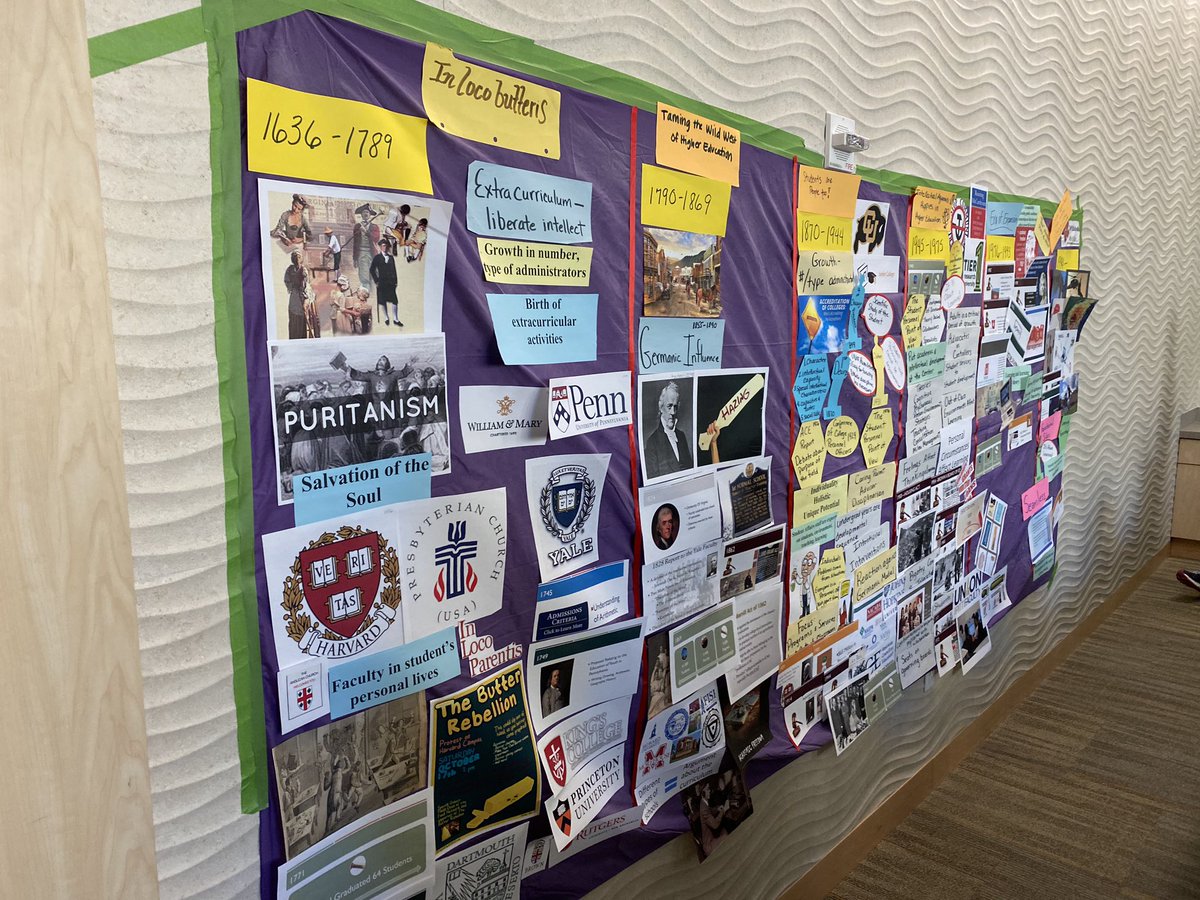 The history of higher education lesson in <a href="/CUBoulder/">CU Boulder 🦬</a> Univ. Perspectives program - flashbacks to @KrisRenn <a href="/msusaa/">MSU SAA</a> !!! #SPPV #LearningReconsidered #MorrillLandGrant