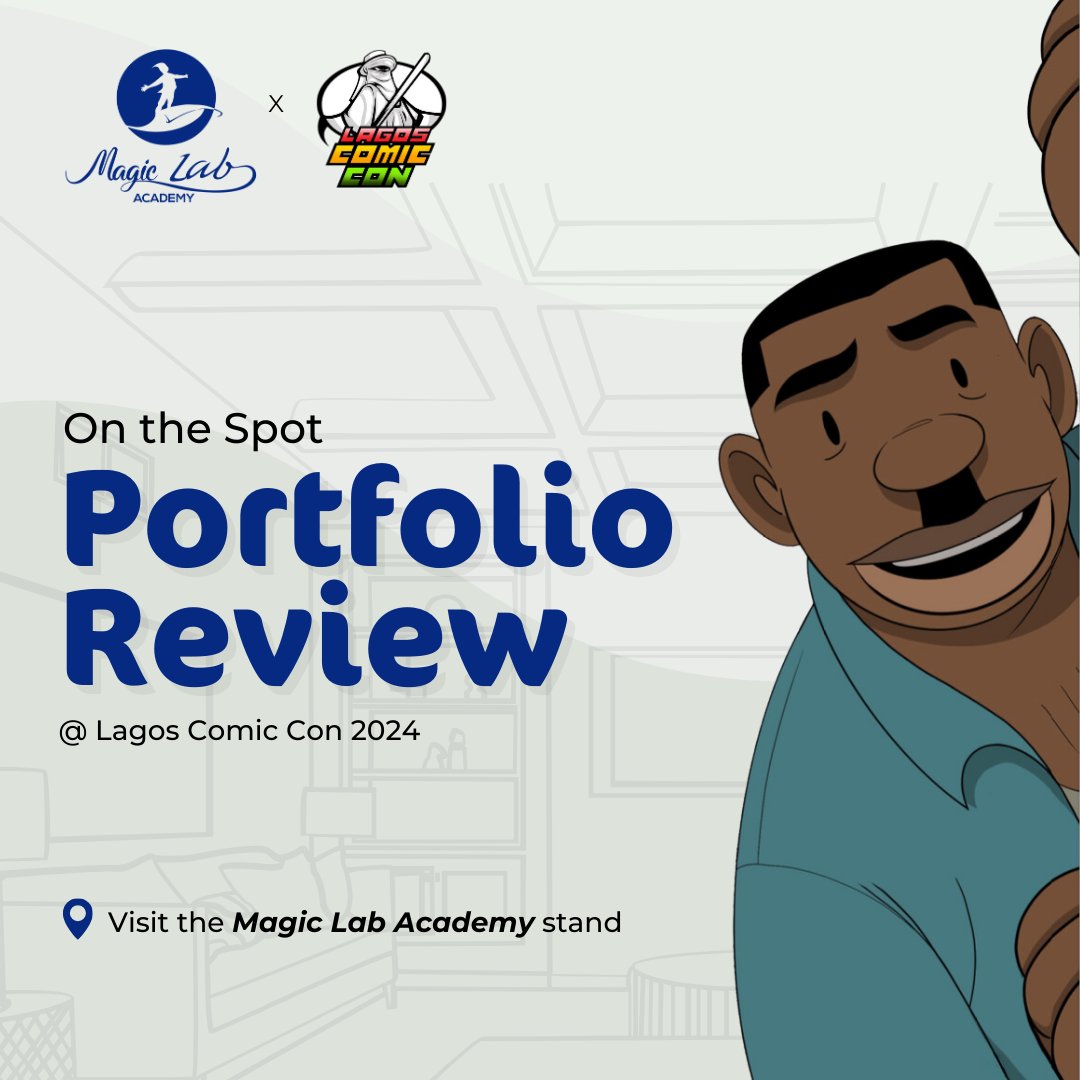 MagicLabacademy's tweet image. Swing by the Magic Lab Academy stand and let’s create magic together! ✨
#lagoscomiccon2024 #PortfolioReview #MagicLabAcademy #AnimationTalent #Creative #animation #comiccon2024 #Lagos