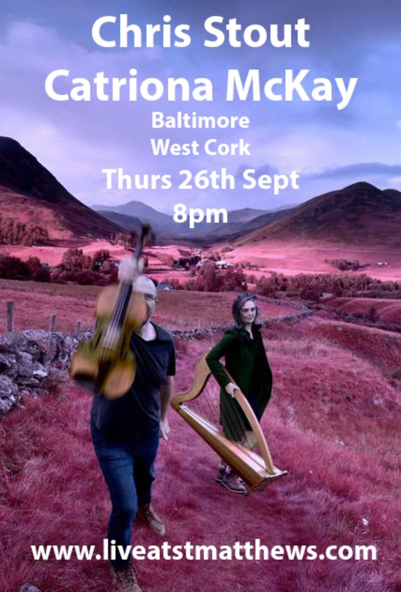 Baltimore pals (and beyond!)
Very excited be returning to Baltimore to play in the lovely setting of St Matthews. 
Hope to see lots of friends, old and new.  Come along to enjoy a night of new music inspired by our favourite land and seascapes. 🌊🏔️

eventbrite.ie/e/chris-stout-…