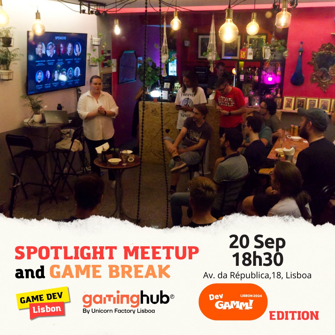 🚨 Exciting News! 🚨

Join us on September 20th for a game dev meet with and about <a href="/DevGAMM/">DevGAMM</a>  in collaboration with Game Dev Lisbon and GamingHub! 🎮💡