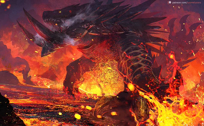 Some old fanart I made of MH bosses.Who is winning this fight?#monsterhunter #fanart 