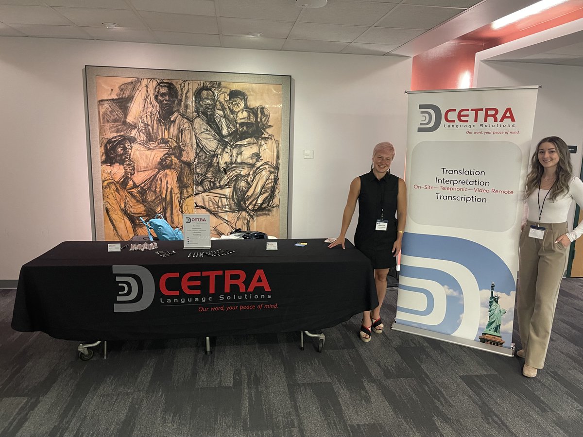 cetrainc's tweet image. Last week CETRA’s team was present at the DVTA East Coast Interpreters and Translators Summit. Sophia and Kristin attended various sessions, keynotes, and networking opportunities. Thank you to the @_DVTA_  team and all who took the time to meet and speak with us! #xl8 #1nt #L10n