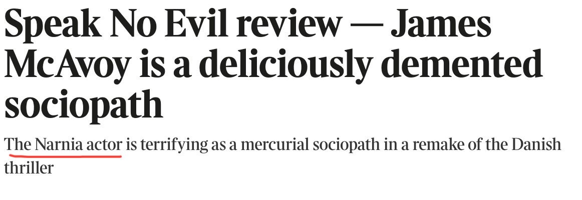 Ha! Fabulous. “The Narnia actor”!!! I’m sure he’ll love that!!!