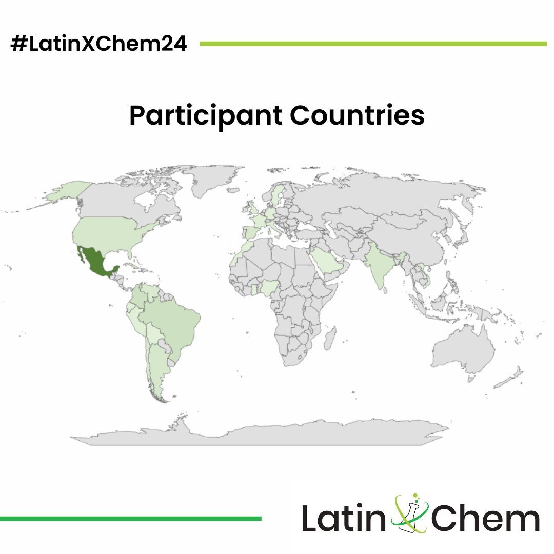 #LatinXChem24 in numbers:

#LatinXChemAna: 23
#LatinXChemBio: 30
#LatinXChemComp: 82
#LatinXChemEdu: 15
#LatinXChemEng: 30
#LatinXChemEnv: 39
#LatinXChemGreen: 21
#LatinXChemNanoMat: 66
#LatinXChemOrg: 48
#LatinXChemSupra: 19
Total: 373
Register now in latinxchem.org!