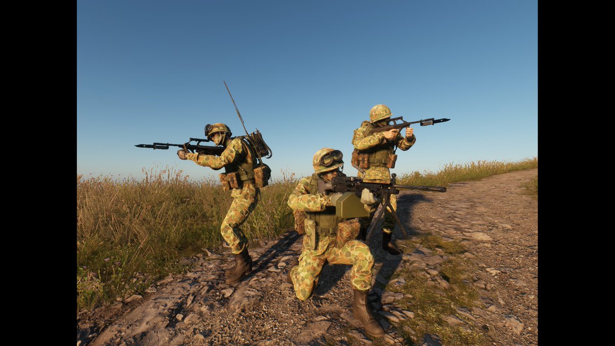Captured some custom group preview images for the faction. The preview images accurate represent the quantity and make up of soldiers per 'section' and 'group'. #Arma #ArmaReforger #Enfusion #Australia #ADF