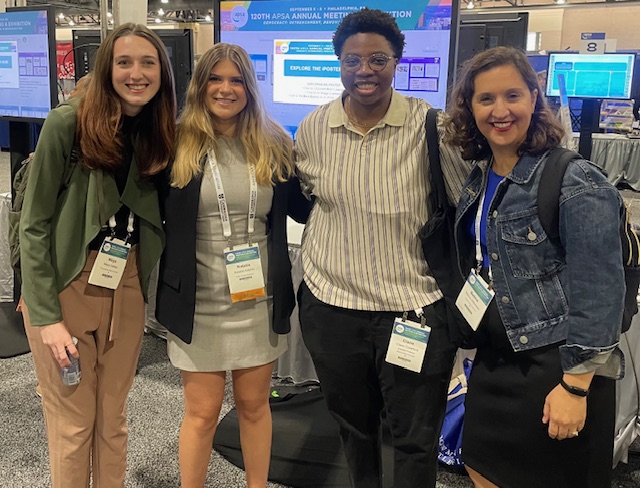We are proud to announce that #WFUPOL senior Natalia Adams carried out a presentation at the #APSA2024 meeting. Below she is w/ Maya Dalton (Penn State graduate student &amp; former WFU Politics student) &amp; professors Claire Crawford &amp; Betina Wilkinson