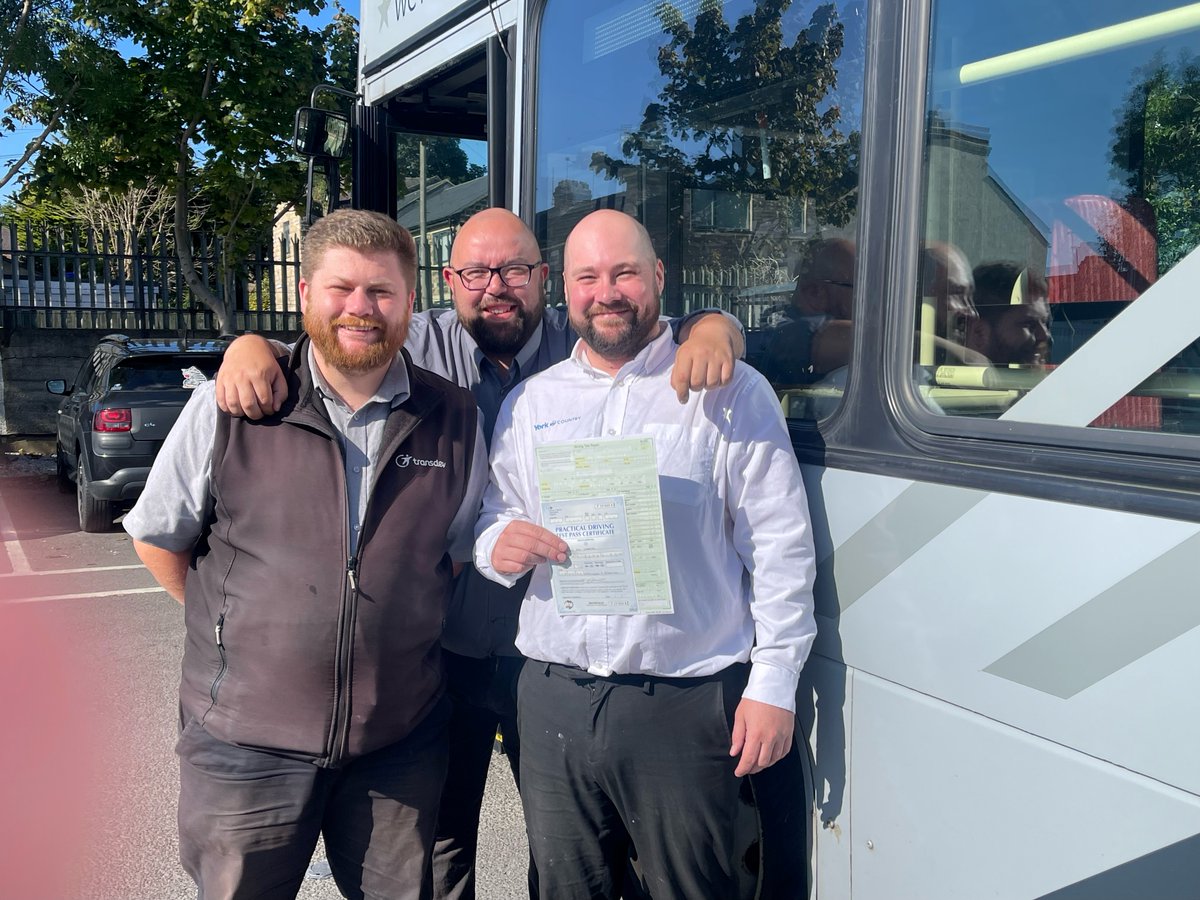 🥳Happy Friday and huge congratulations to Dan!🙌He passed his driving test today to join the family at <a href="/yorkbus/">Coastliner | York & Country</a> in York.🎉A huge thank you to his instructors Rob &amp; Gav. Keep a look out for Dan driving your bus soon!🚌