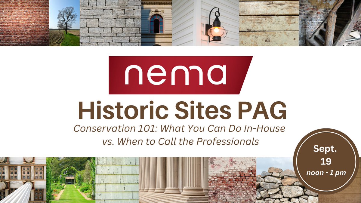 On 9/19, join the Historic Sites PAG for a  virtual chat.  This month Conservators Camille Breeze and Barrett Keating will take questions about what projects are ok to tackle on your own or when it's really a good idea to call in a professional. Sign up:  ow.ly/JipV50TjfbZ