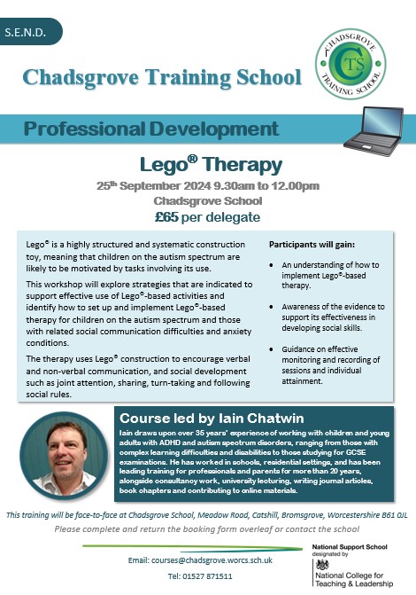 Please contact courses@chadsgrove.worcs.sch.uk to book a place on the course below