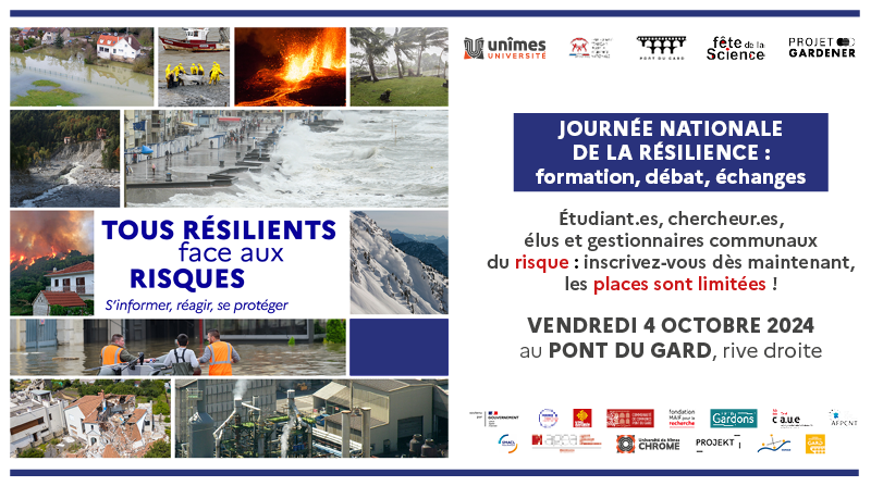 💨Face au #changementclimatique… Les questions du #risque sont de plus en plus présentes.
📆Le 4 octobre, se tiendra au <a href="/pontdugard/">Site du Pont du Gard</a>, la Journée Nationale de la #Résilience. Au programme, conférences, débats et formations.
➕ d'infos shorturl.at/4alz1

#JNR2024 #Gard