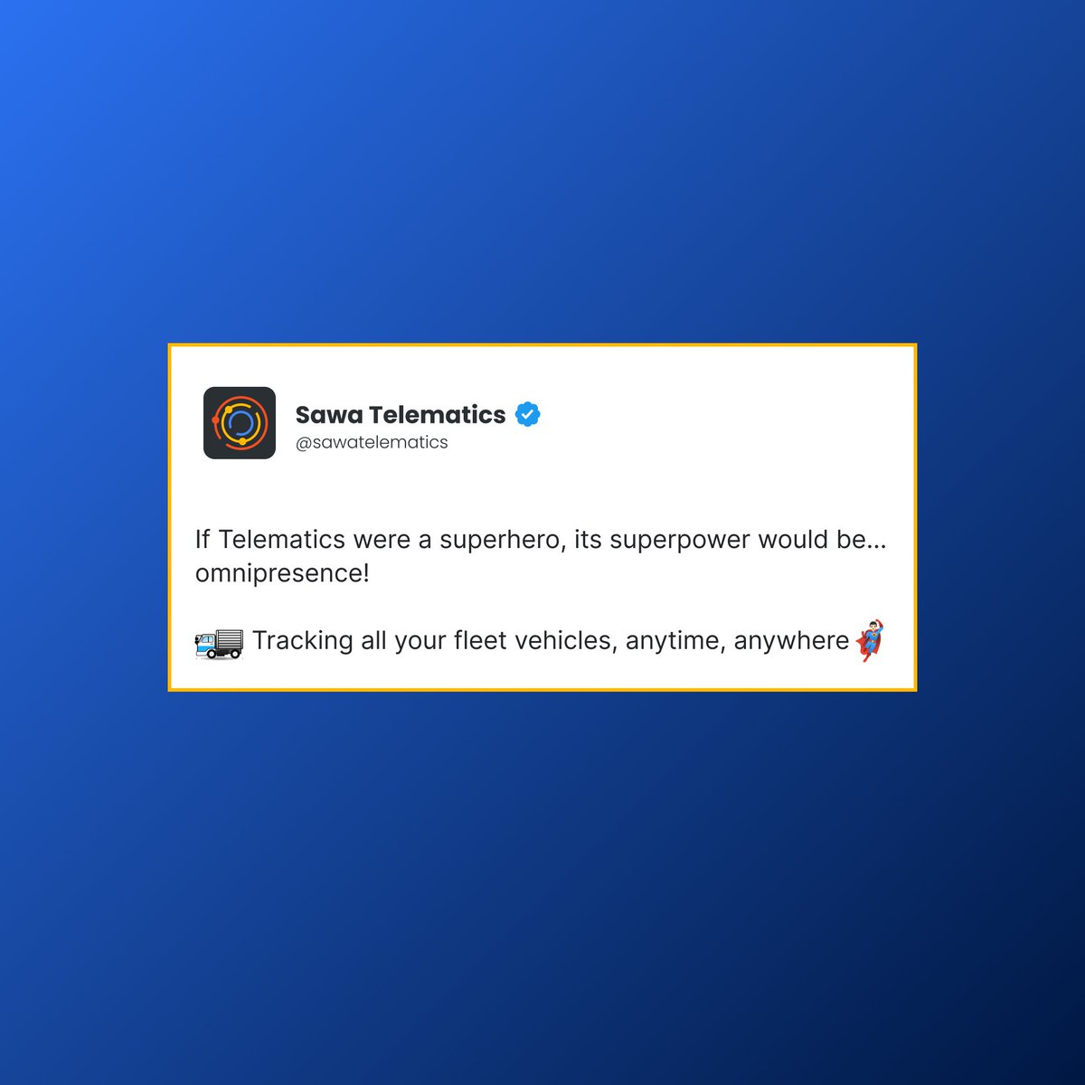 If Telematics were a superhero, its superpower would be Omnipresence. Tracking all your fleet vehicles, anytime, anywhere 🚌🦸‍♂️
#FleetFunFriday #fff