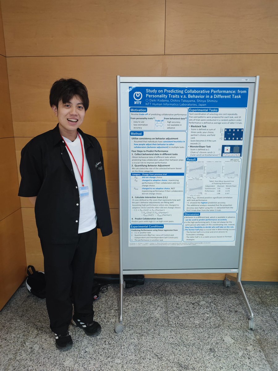 Poster paper "Study on Predicting Collaborative Performance: from Personality Traits vs Behavior in a Different Task" #CollabTech repositori.upf.edu/handle/10230/6…