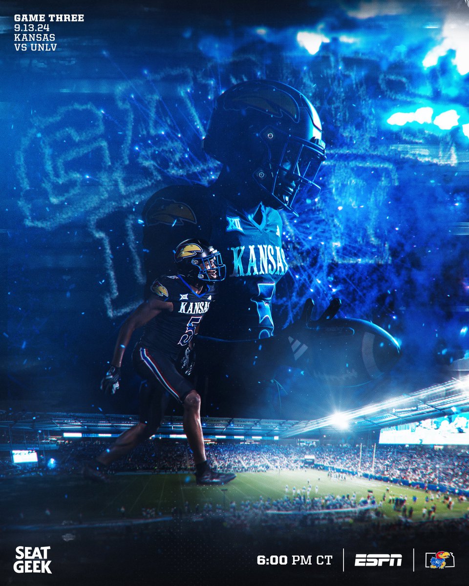 𝐏𝐫𝐢𝐦𝐞𝐭𝐢𝐦𝐞 𝐬𝐡𝐨𝐰𝐝𝐨𝐰𝐧.

👉 vs. UNLV
⏰ 6:00 PM CT
🏟️ Children's Mercy Park
📺 ESPN
🎙️ Jayhawk Sports Network

#RockChalk | <a href="/SeatGeek/">SeatGeek</a>
