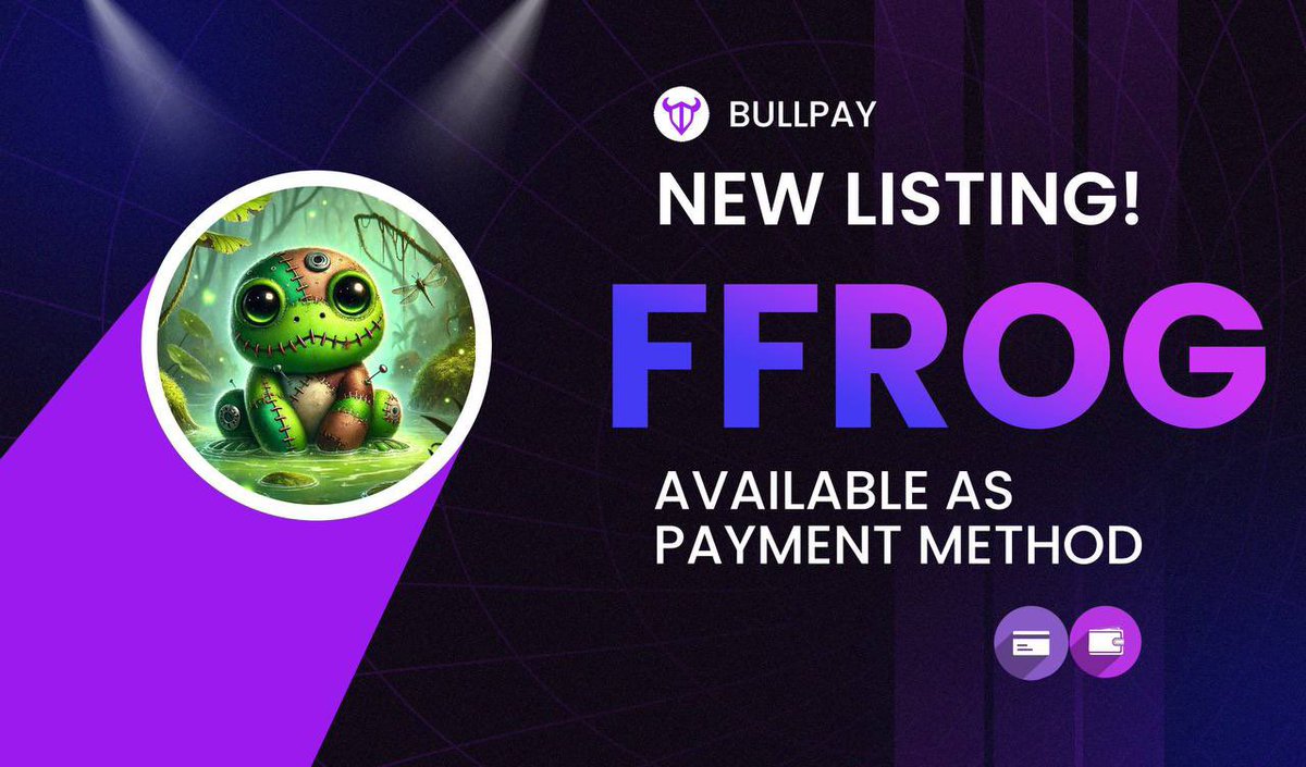 Bullpaydotfun's tweet image. 🚨 #BullPay New Listing Alert! 📈 
 
$FFROG is now listed as a payment method on BullPay.
 
FrankenFrog is the first memecoin that grows and evolves with its community!

You can now use FFROG to pay for services, exclusive content, and digital products through BullPay.…