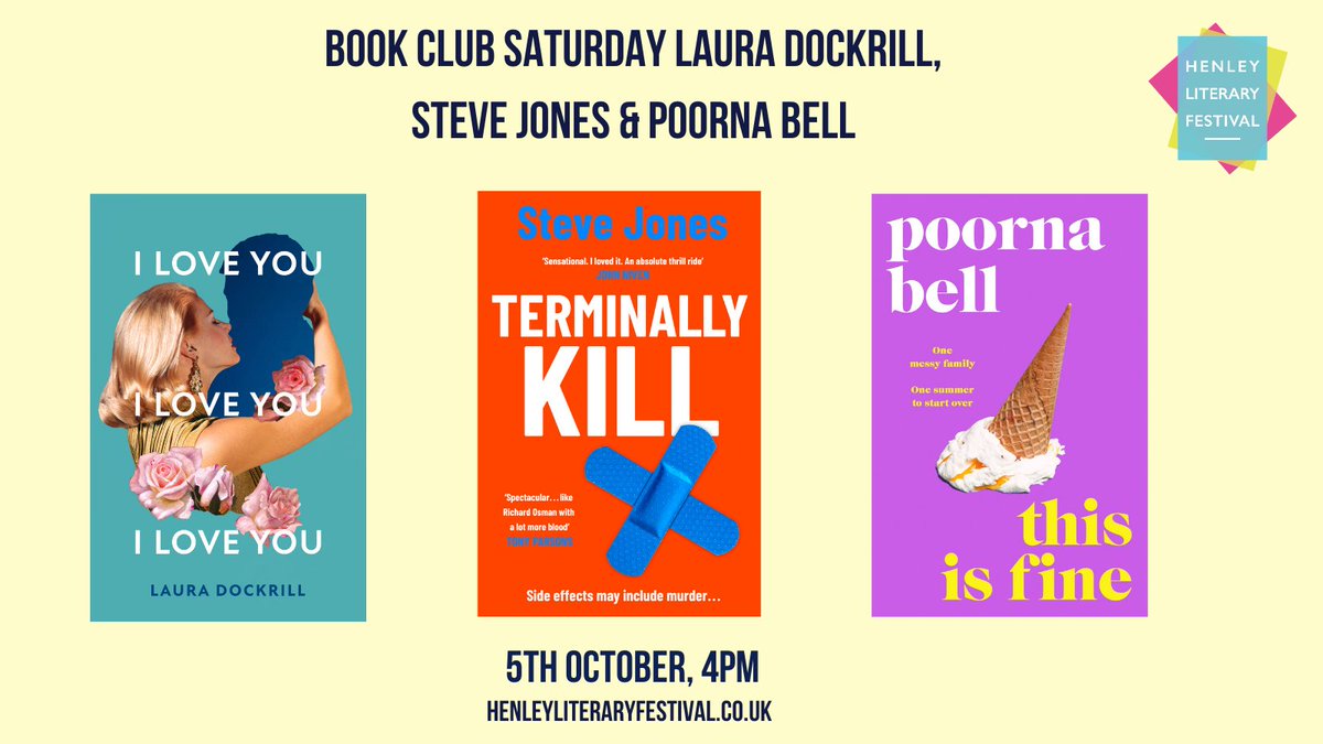 HQ Stories (@hqstories) on Twitter photo Get your ticket to join <a href="/lauradockrill/">Laura Dockrill</a> at the <a href="/HenleyLitFest/">Henley Literary Festival</a> on Saturday 5th October for their Book Club Saturday.
<a href="/CescaMajor/">Cesca Major</a> will be hosting Laura, <a href="/SteveJones/">Steve Jones</a> and <a href="/poornabell/">Poorna Bell</a> talking about their new books.
Find out more: henleyliteraryfestival.co.uk/events/book-cl… Get your ticket to join <a href="/lauradockrill/">Laura Dockrill</a> at the <a href="/HenleyLitFest/">Henley Literary Festival</a> on Saturday 5th October for their Book Club Saturday.
<a href="/CescaMajor/">Cesca Major</a> will be hosting Laura, <a href="/SteveJones/">Steve Jones</a> and <a href="/poornabell/">Poorna Bell</a> talking about their new books.
Find out more: henleyliteraryfestival.co.uk/events/book-cl…