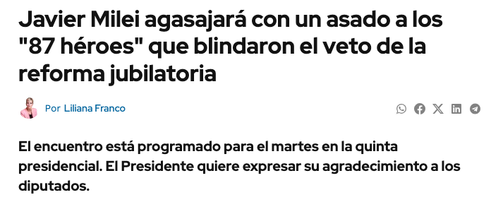 Le negaron a tus abuelos un aumento de 13 mil pesos y lo van a festejar comiéndose un asadito en la Quinta de Olivos. Más casta que esto no hay.