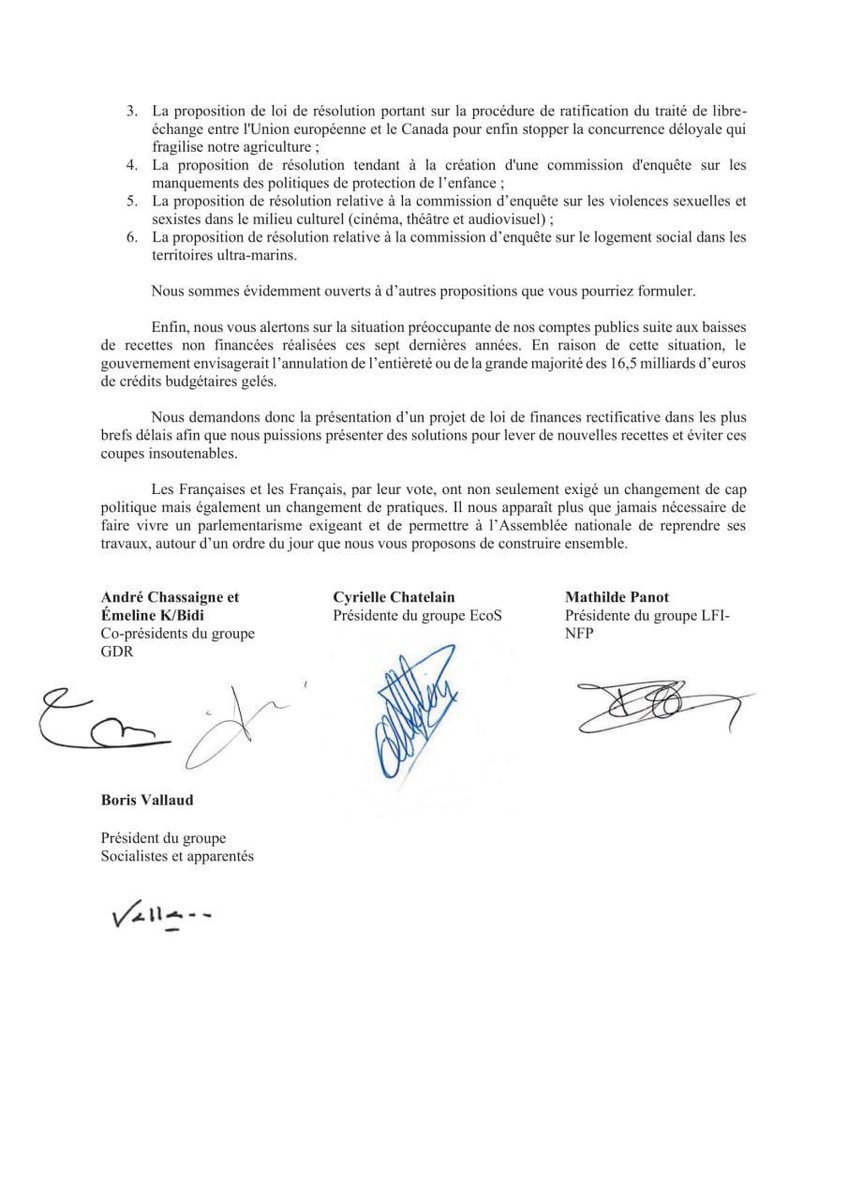 Les urgences sociales et environnementales s’accumulent. L’Assemblée nationale doit pouvoir agir dès maintenant.

<a href="/Gpe_EcoloSocial/">Groupe Ecologiste et Social</a>, avec tous les membres du Nouveau Front Populaire, demande l'ouverture d'une session extraordinaire. 

Nous ne pouvons plus attendre.