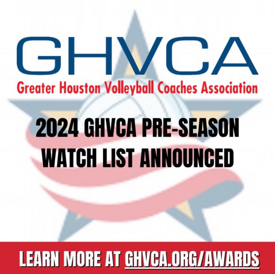 Congratulations <a href="/kennedy_jones25/">Kennedy M. Jones</a> and <a href="/Jenna_thedford/">Jenna Thedford</a> for being named to the GHVCA Pre-Season Watch List! 💪🏼 🏐 🌟 

<a href="/DawsonHighSchl/">Dawson Eagles</a> <a href="/GHVCA_official/">GHVCA - AVCA Signature Affiliate</a> <a href="/vypehouston/">VYPE Houston</a> <a href="/PrepVolleyball/">PrepVolleyball.com</a>