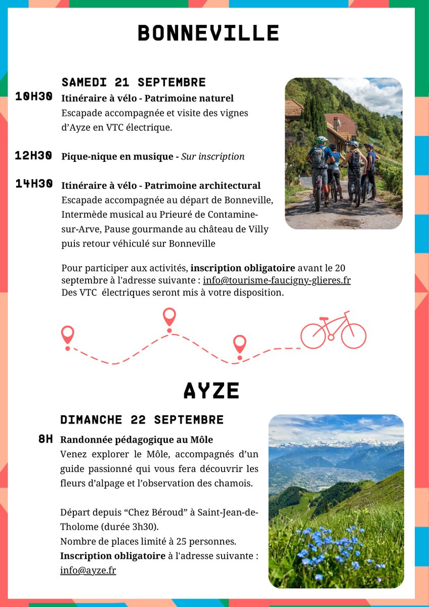 ccfg74's tweet photo. #journeesdupatrimoine
RDV les 21 et 22 septembre prochains pour une nouvelle édition des #journeeseuropeennesdupatrimoine avec Faucigny Glières Tourisme à Contamine-sur-Arve, Bonneville, Ayze et Glières-Val-de-Borne https://t.co/5AWQPRr3hn