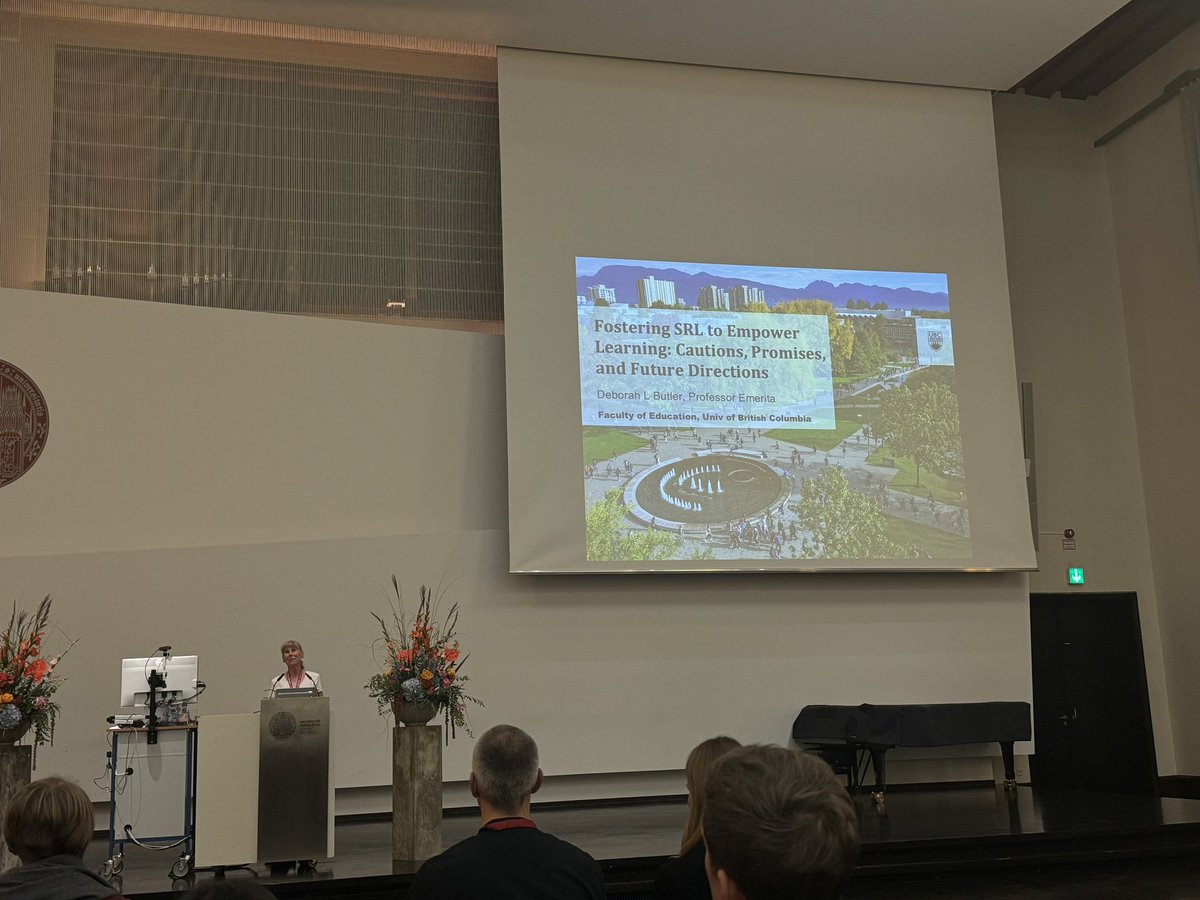 Last keynote by Prof. Deborah Butler from the University of British Columbia, talking about what makes #SRL special &amp; what exactly empowers humans to be better life-long learners. <a href="/earli_office/">EARLI</a> #SIG16