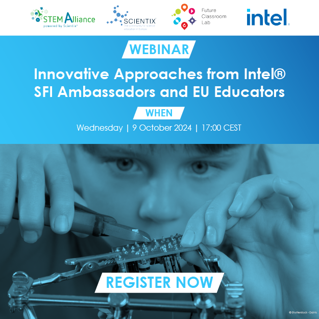 🌍 Dive into innovative #DigitalLiteracy in #STEM! Our webinar on 9 October will showcase how to use robotics, coding, and NLP to enhance teaching.
🚀 Don’t miss out!
 🔗 Sign up here: bit.ly/intel-91024