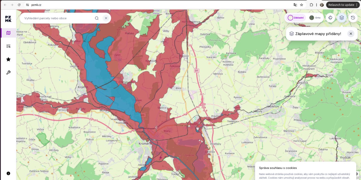 Na pzmk.cz se můžete podívat, kde jsou záplavové zóny pro 5letou, 20 leou a 100 letou vodu. (přepínání je vpravo nahoře - vrstvy)