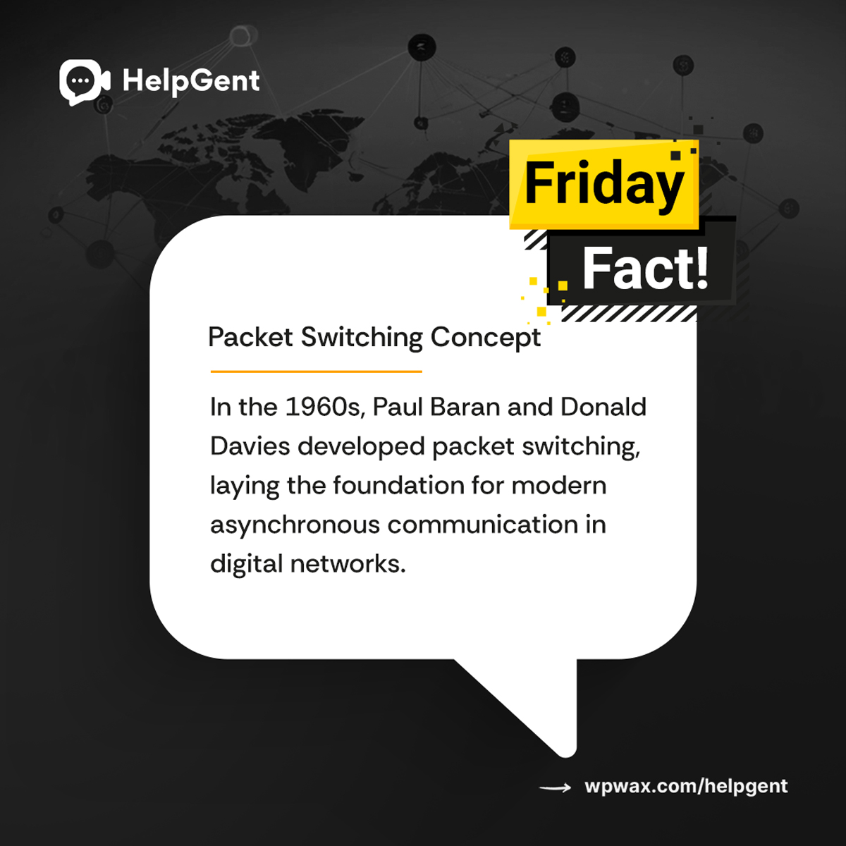 HelpGent's tweet image. A groundbreaking moment in the &apos;60s shaped how we communicate today! Discover the roots of async messaging.
#asynchronous #asynchronouscommunication #packetsswitching #communicationrevolution #fridayfact