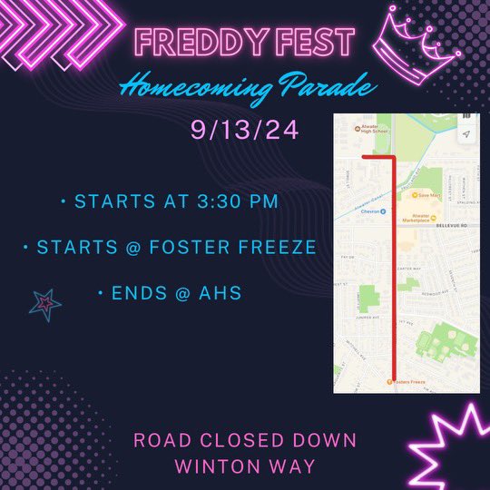 IT IS HOMECOMING ATWATER! 

It’s a minimum day! There’s a parade today at 3:30! And then the big game against Hilmar!! Come out, root on Big Blue, and show off your Falcon Pride!! 

#WeAreAtwater🟦⬜️