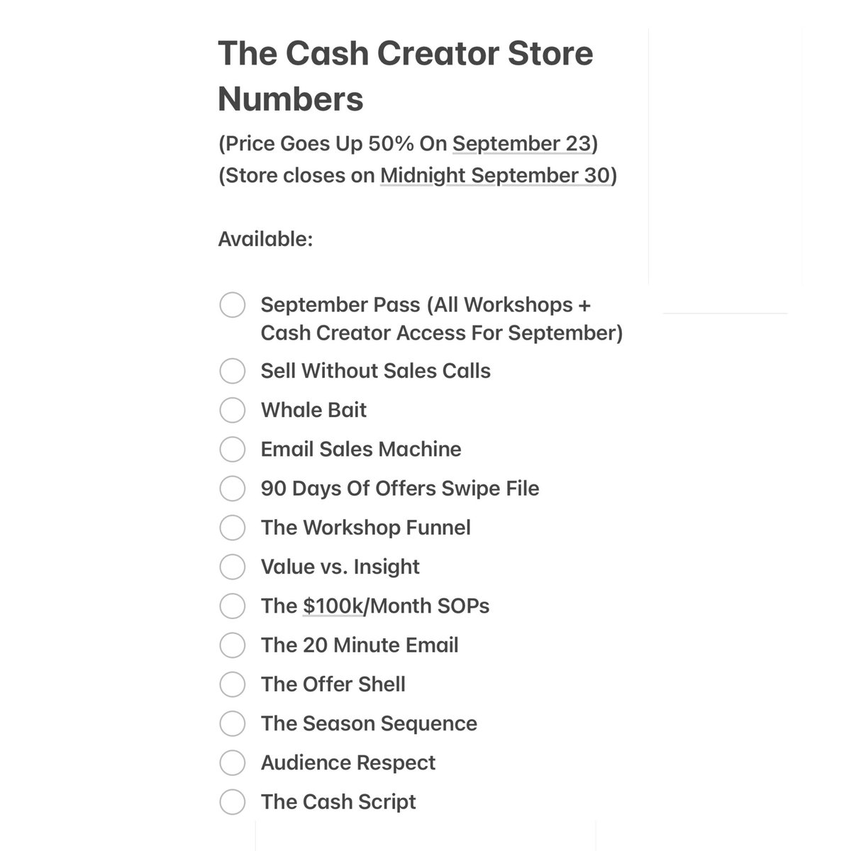 OneJKMolina's tweet image. The Anniversary Store Numbers:

To celebrate 1 year since my first Cash Creator Model Workshop,

I opened the Store where folks inside my email list can purchase any of them until the end of September.

Daily updates below: