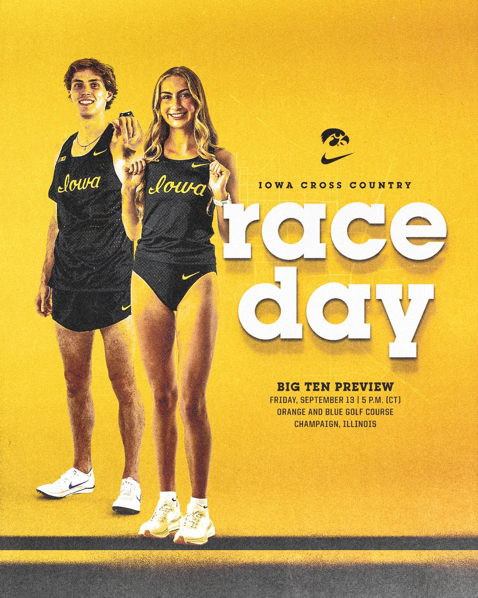 Ready to Work 🔥 

👟 Big Ten Preview 
📍 Champaign, Illinois 
🏃‍♀️ Women's 6K (5 p.m.)
🏃‍♂️ Men's 8K (5:45 p.m.)
📊 spr.ly/6013WLuEW

#Hawkeyes x #B1GXC