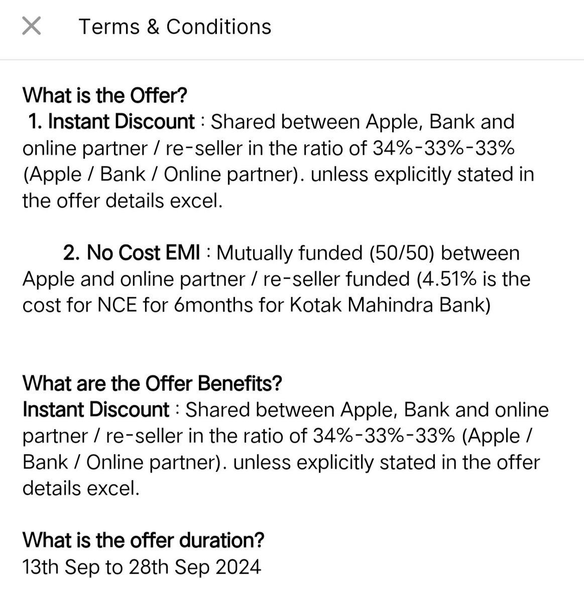 No cost emi and instant discount percentage shares between apple, retailer and bank information first time seen in the Flipkart app.
#AppleEvent #iPhone #Flipkart #iPhone16promax #iPhone16Pro #iPhone16