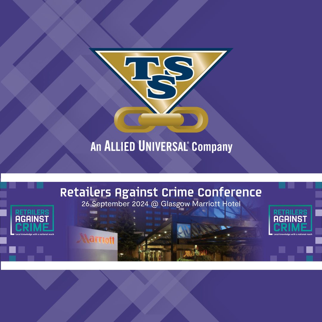 We will be attending the Retailers Against Crime Conference in Glasgow on 26th September 2024!

Come along and meet our team!

#TotalSecurityServicesLtd #TSS #Security #RetailSecurity #RACGlasgowConference2024
