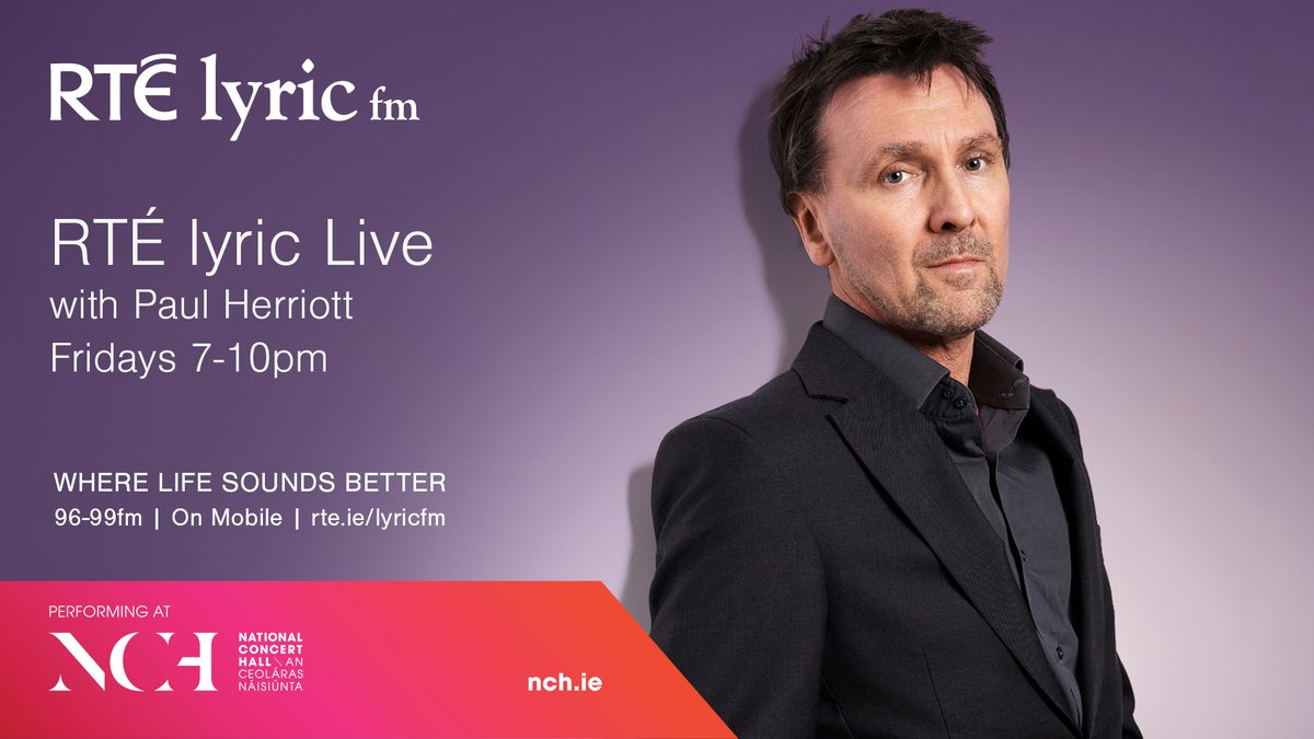 RTÉ lyric fm (@rtelyricfm) on Twitter photo Join <a href="/Paullyricfm/">Paul Herriott</a> live from the <a href="/NCH_Music/">National Concert Hall</a> for the <a href="/NSOrchestraIRL/">National Symphony Orchestra Ireland</a>'s opening concert of their 2024-2025 season. Mezzo soprano Sarah Connolly joins the orchestra for six songs by Alma Mahler. With @MihhailGerts returning to the podium.
RTÉ lyric Live, tonight from 7pm-10pm Join <a href="/Paullyricfm/">Paul Herriott</a> live from the <a href="/NCH_Music/">National Concert Hall</a> for the <a href="/NSOrchestraIRL/">National Symphony Orchestra Ireland</a>'s opening concert of their 2024-2025 season. Mezzo soprano Sarah Connolly joins the orchestra for six songs by Alma Mahler. With @MihhailGerts returning to the podium.
RTÉ lyric Live, tonight from 7pm-10pm