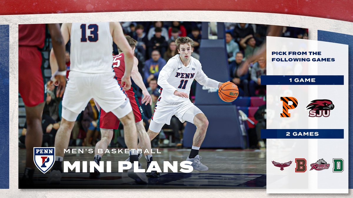 penn_tickets's tweet photo. Penn Men's basketball mini plans and group tickets are now on sale! Mini plans include 1 premium game and 2 select games starting as low as $51 for both adults and youth. Group tickets start as low as $8 per ticket.   

For more information head to: https://t.co/mdUr9hPt9H https://t.co/2FEwaEeafA