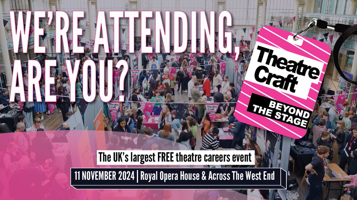 Bristol School of Acting (@bsoacting) on Twitter photo 🎭 We're thrilled to be back at <a href="/TheatreCraft/">TheatreCraft</a>! If you're 16-30 & into off-stage theatre careers, come learn about our new BA (Hons) Technical Theatre Arts programme 🔌🙌
📅 11 Nov 2024 📍Royal Opera House & across the West End
It's FREE! 🎟️ Link in bio ✨ 🎭 We're thrilled to be back at <a href="/TheatreCraft/">TheatreCraft</a>! If you're 16-30 & into off-stage theatre careers, come learn about our new BA (Hons) Technical Theatre Arts programme 🔌🙌
📅 11 Nov 2024 📍Royal Opera House & across the West End
It's FREE! 🎟️ Link in bio ✨