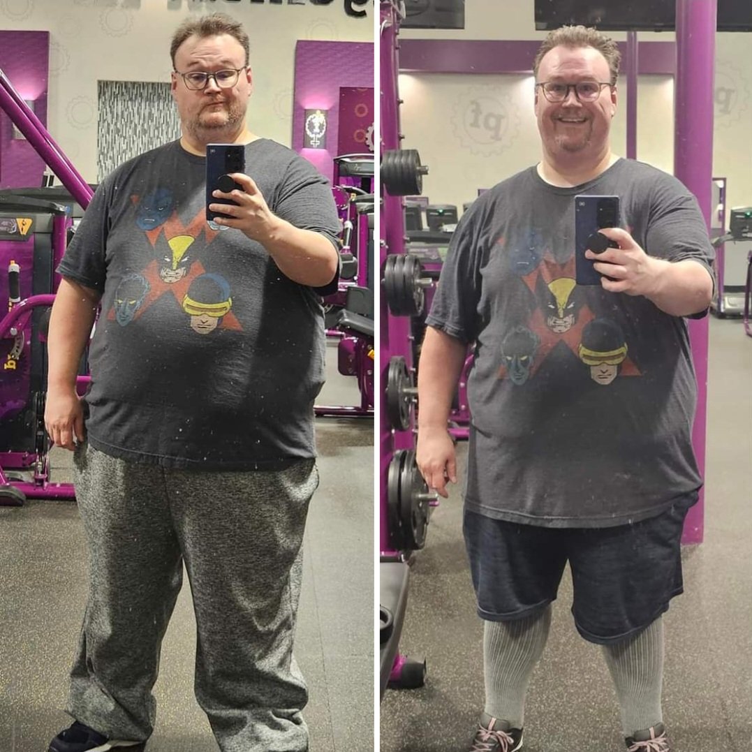 #howitstartedvshowitsgoing this is me on Feb. 1st and on Sept. 13th of this year. Between these two days, I trained to walk a 5k in under an hour. I'm very happy with the progress that I made. #progressnotperfection #fitnessjourney #notweightloss #goalsetting #nerdfitness #nerd