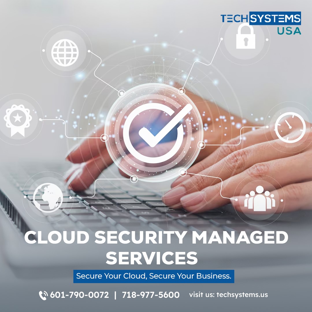 TechsystemsUSA's tweet image. Protect your data with Tech Systems USA’s cloud security managed services. Our team ensures your cloud environment is safe so you can focus on growing your business without worry. Stay ahead of cyber threats with our trusted protection. bit.ly/4a6MyBn  
 #TechSystemsUSA