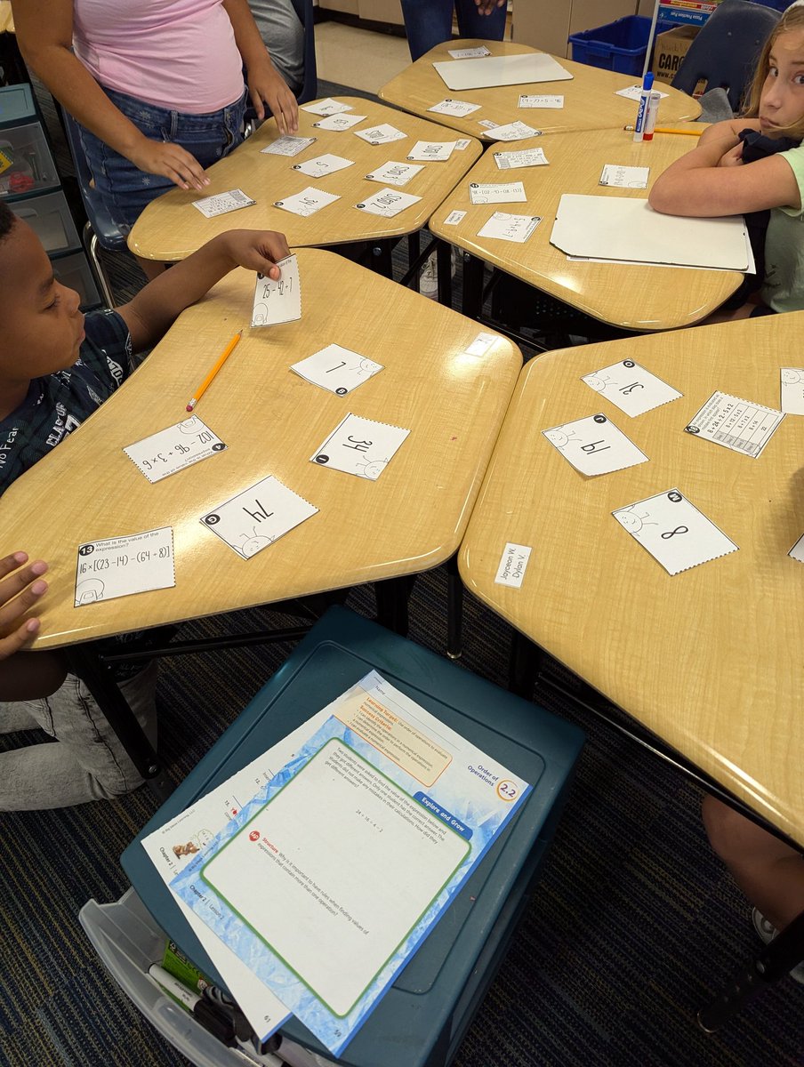 mandinelligan's tweet image. Mrs. Lewis&apos;s homeroom Dolphins collaborate to solve an order of operations sort. #mathisfundamental @RCE_SAiL @ngilmore012024 @WebsterScdenise @gad1127 @SumrallScholars @ewaters12