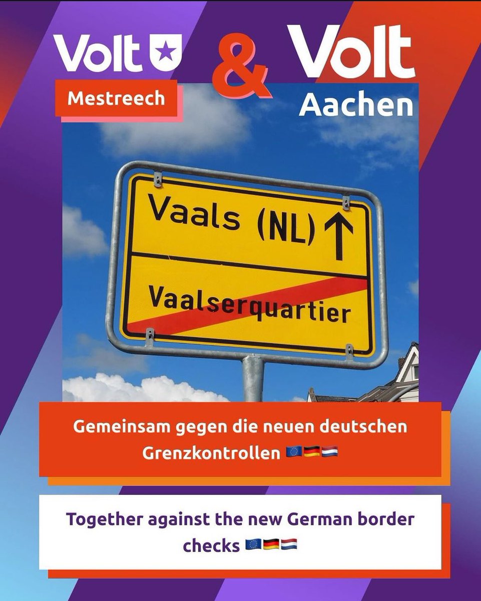 Volt Maastricht en Volt Aachen hebben vandaag een gezamenlijk statement gemaakt tegen de keuze vanuit Berlijn om de grensregio op slot te zetten. Lees het statement hieronder 👇