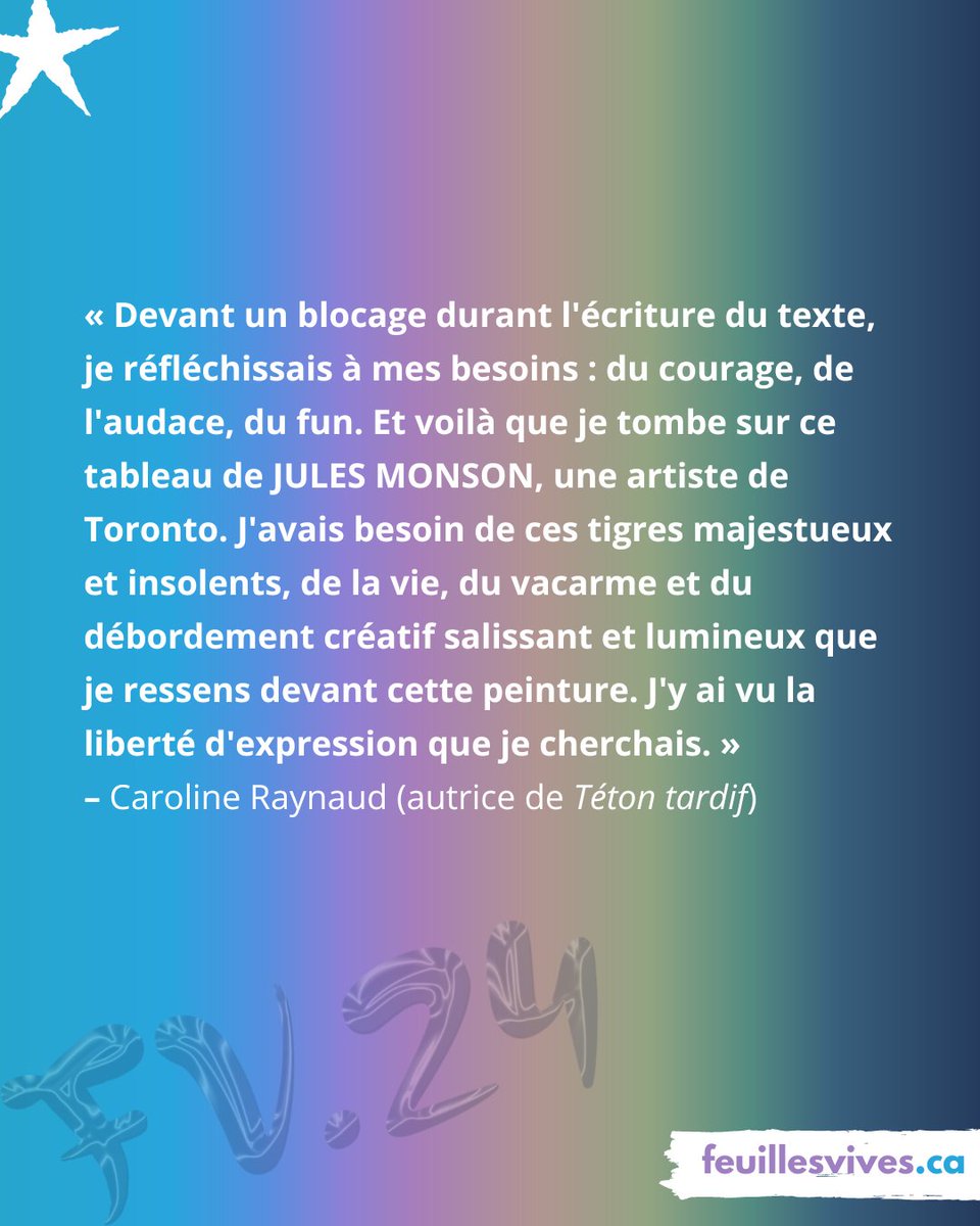 📣 7 JOURS avant #Feuillesvives2024!
Aujourd'hui, nous vous invitons dans l'atelier de Caroline Raynaud.

👉 Pour en savoir plus sur TÉTON TARDIF présenté par le  Théâtre du Nouvel-Ontario : feuillesvives.ca/a-laffiche/pro…