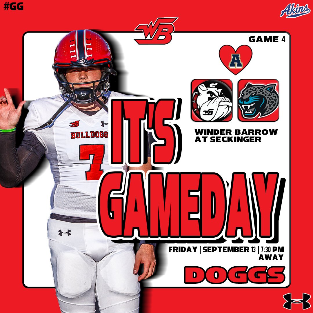 WBDoggsFB's tweet photo. IT'S GAMEDAY!

@ SECKINGER
AWAY
JAGUAR STADIUM
7:30

TICKETS🎟️
https://t.co/yRQQx6eRWd

#CheeStrong 

#GG #Doggs #BARROWstrong https://t.co/rdkFJeP93K