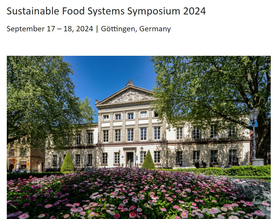 RTG2654SustainableFoodSystems (@rtgsusfoodsys) on Twitter photo Just 3 days until the Sustainable Food Systems Symposium begins! 🎉
We're thrilled to welcome all participants for 2 days of insightful discussions on sustainable food systems. 🌱
Don’t forget about the workshops on Monday! See you soon!
#SustFoodSystSymposium24
<a href="/goe_agrar/">Fakultät der Agrarwissenschaften | Uni Göttingen</a> Just 3 days until the Sustainable Food Systems Symposium begins! 🎉
We're thrilled to welcome all participants for 2 days of insightful discussions on sustainable food systems. 🌱
Don’t forget about the workshops on Monday! See you soon!
#SustFoodSystSymposium24
<a href="/goe_agrar/">Fakultät der Agrarwissenschaften | Uni Göttingen</a>