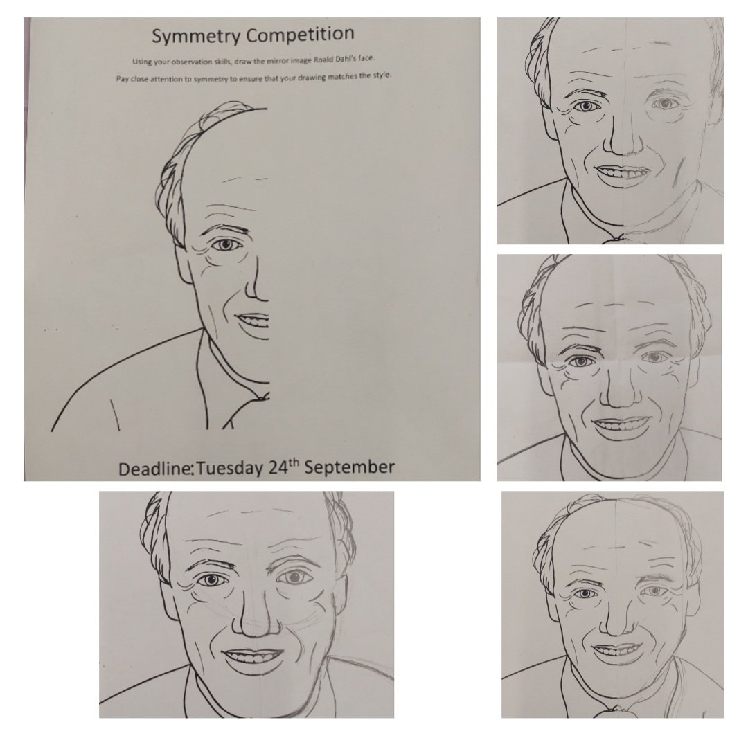 Elfed English Department (@elfedenglishdep) on Twitter photo 🎨 Our second competition is here! For a chance to win a £5.00 Scholastic book voucher, draw the second half of "Roald Dahl" symmetrically! Look at some of our entries so far! ✍️📚 <a href="/ElfedHS/">Elfed High School</a> #Competition #Win #ScholasticBooks #CreativeKids #ArtChallenge #roalddahlday 🎨 Our second competition is here! For a chance to win a £5.00 Scholastic book voucher, draw the second half of "Roald Dahl" symmetrically! Look at some of our entries so far! ✍️📚 <a href="/ElfedHS/">Elfed High School</a> #Competition #Win #ScholasticBooks #CreativeKids #ArtChallenge #roalddahlday